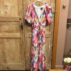 Maison Tara Multicolor Abstract Maxi Dress